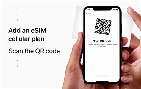 How to activate esim. From the home screen, select the Settings app. 2. Select Cellular, then select Add eSIM. 3. Select Use QR Code. 4. Use your iPhone's camera to scan the QR code. Select Enter Details Manually at the bottom of the screen to manually enter your plan information. 5. 