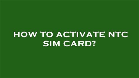 How to activate ntc sim online.  Then there In this post you will find the p...