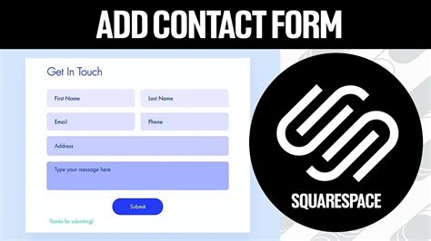 How to add Contact Forms in Squarespace (Version 7.0) YouTube
