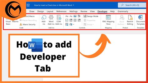 How to add Developer tab in Word
