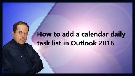 How to add a calendar daily task list in Outlook 2016 YouTube