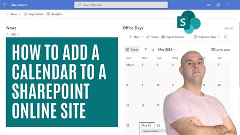 How to add a calendar to a SharePoint Team Site YouTube