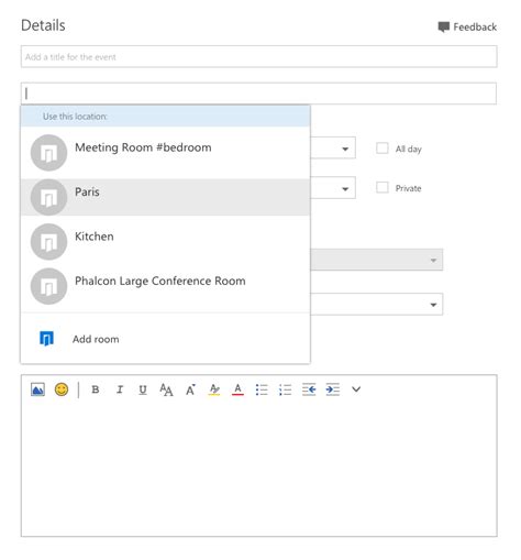 How to add a conference room in outlook. 1. Open Outlook and click on Calendars.. 2. Click on the Add Calendar icon.. 3. Click on From Room List tab.. 4. Choose the room that you want to add and click OK. *Repeat steps 3-5 for any other conference calendars you would like to add. 