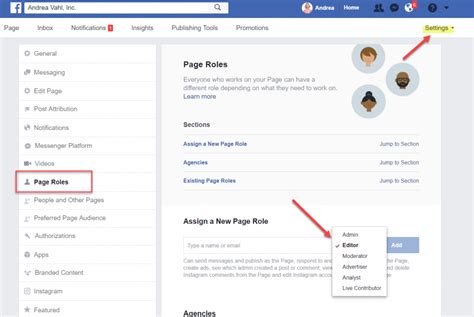 How to add an administrator to a facebook page. In the left bar, click on “Page roles” and then the middle section will allow you to add a new admin. Under “Assign a new Page role” there is a text box, enter the name of the person you want to be an admin. Make sure to use the drop-down box on the right end of the text box to change the role from the default of “Editor” to ... 