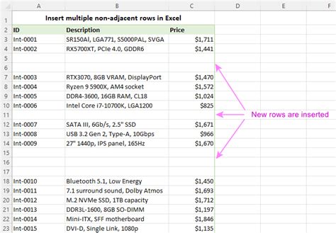 How to add multiple rows in excel between data.  Discover how to automaticall...