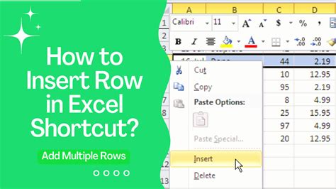 How to add multiple rows in excel shortcut. .  ...