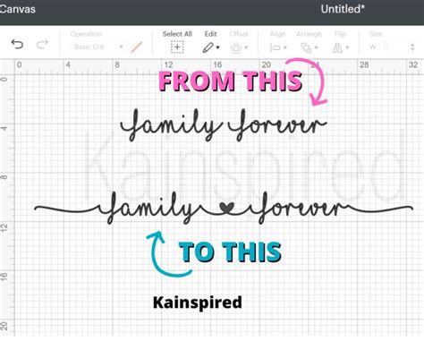 How to add tails to text in Cricut Design Space