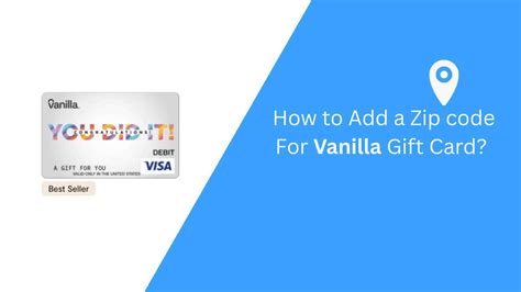 0:00 / 1:09 How To Add A Zip Code To A Vanilla Gift Card Businessflix 2.87K subscribers Subscribe 0 Share Save No views 9 minutes ago How To Add A Zip Code To A Vanilla Gift.... 