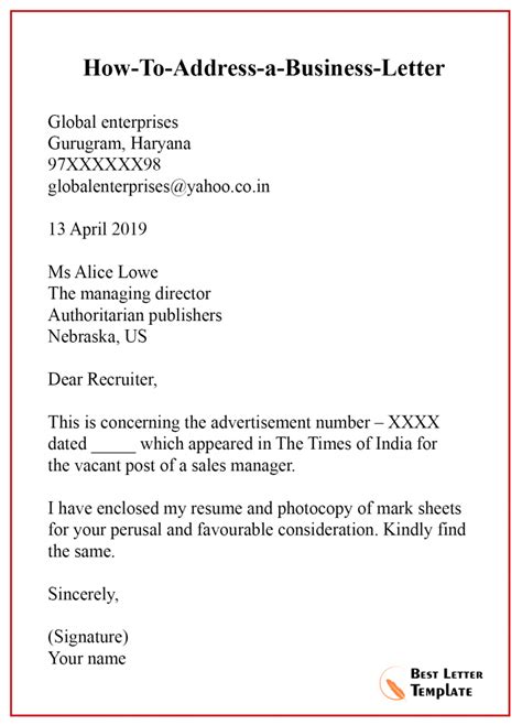 How to address in a formal letter