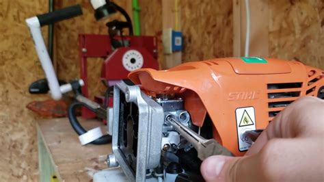 How to adjust a carburetor on a stihl weed eater. 