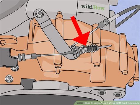 How to adjust governor on golf cart. Step 3: Adjust the Governor. Follow the thickest cable coming from the gas pedal until you find a small spring wrapped around a metal rod. This is the governor. It is attached to the cart’s carburetor with two nuts, one big and one small. Loosen the small nut and tighten the larger nut in quarter-turn increments. 