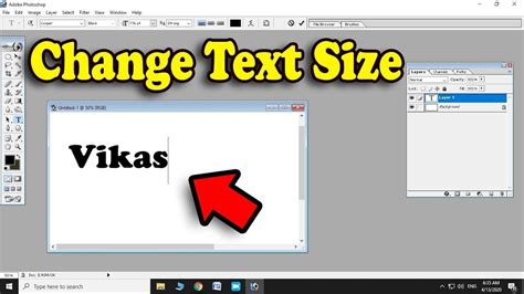 How to adjust text size in photoshop