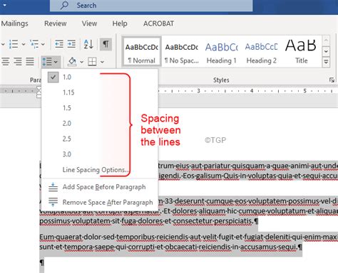 How to adjust word spacing in word