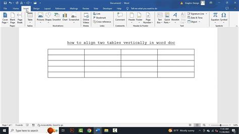 How to align two tables vertically in word YouTube