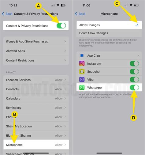 How to allow microphone access on iphone for whatsapp.  In this comprehens...