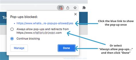 How to allow pop in chrome