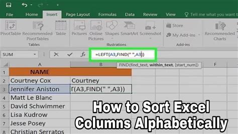 How to alphabetically sort in excel
