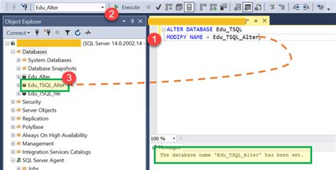 How to alter database name in sql