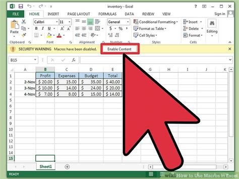 How to apply a macro in excel