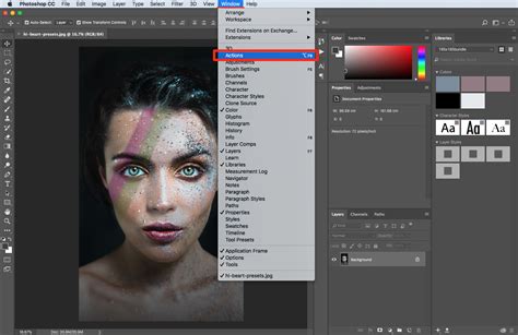 How to apply an action in photoshop