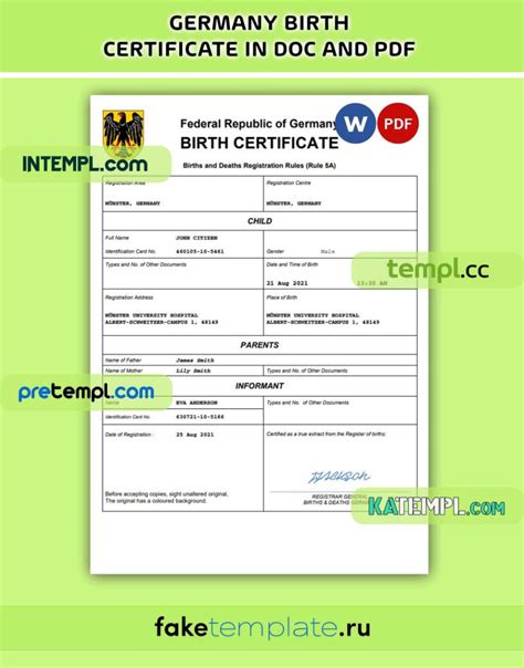 How to apply for german birth certificate. .  ...
