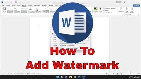 How to apply watermark in word