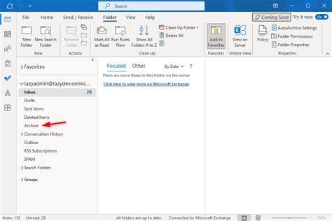 How to archive emails in outlook online