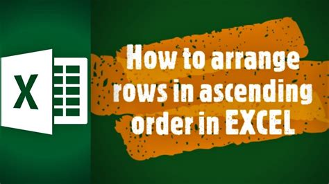 How to arrange rows in excel