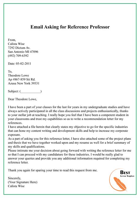 How to ask professor for recommendation letter. 7 Apr 2013 ... *The subject line should read: “Letter of Recommendation for (your name).” *Let the individual know in the first sentence what the purpose of ... 
