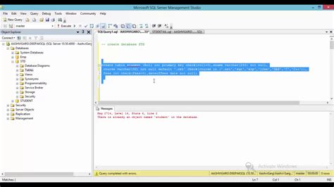 How to assign primary key in sql