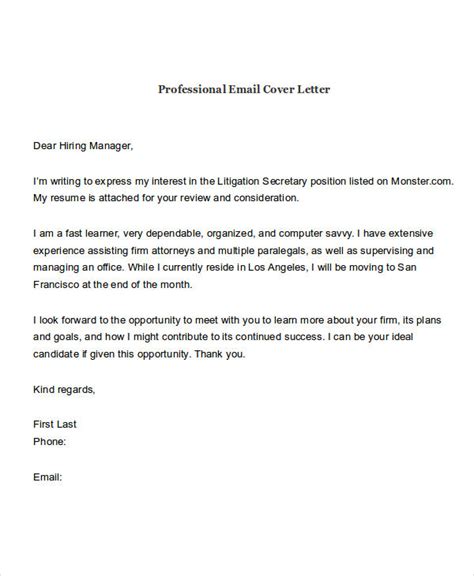 How to attach cover letter in email