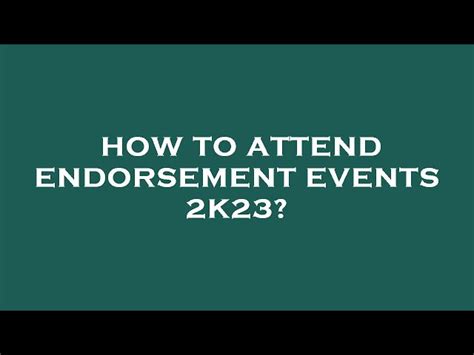 How to attend endorsement events in 2k23. 2. Face_Cramp • 2 yr. ago. Some of the brands you get the quest automatically. It'll be like Kia endorsement rank 1, win 14 nba games. Those are the contracts. Then you get incentives. Those are the quests where you have to talk to the rep to decide which you want. 3. Cindy_Lonah • 2 yr. ago. 