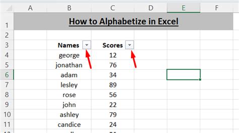How to auto alphabetize in excel