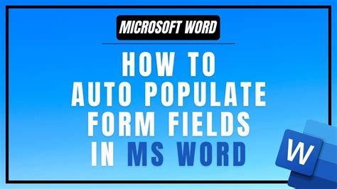 How to auto populate in word