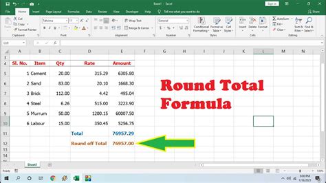 How to auto round off in excel