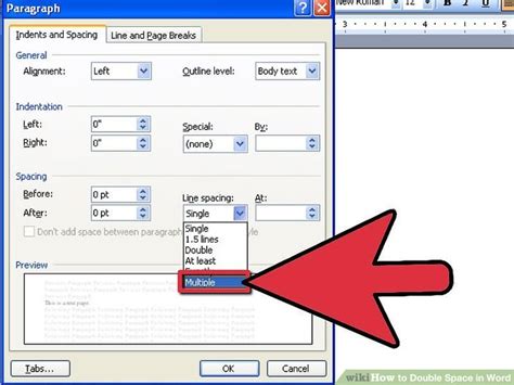 How to automatically double space in word