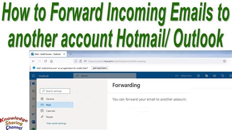 How to automatically forward emails in hotmail