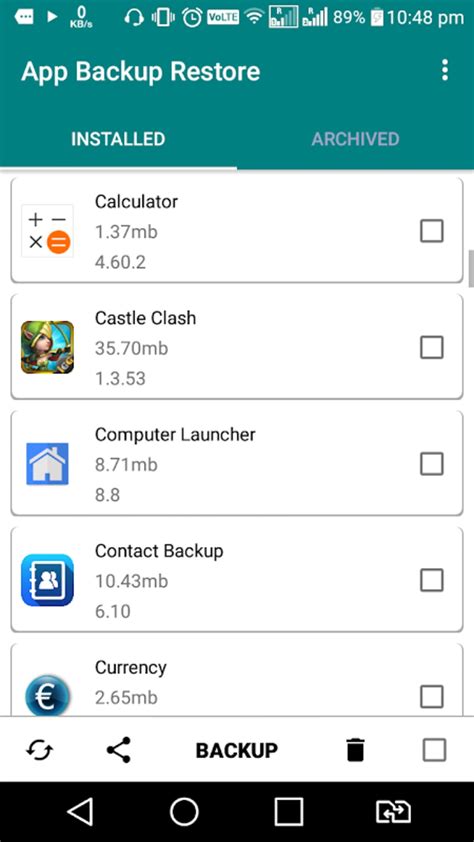 How to backup apk in android
