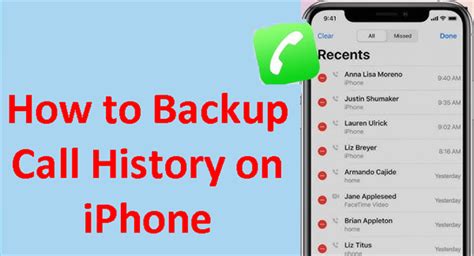 How to backup call history in iphone