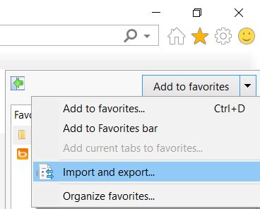 How to backup favorites in ie