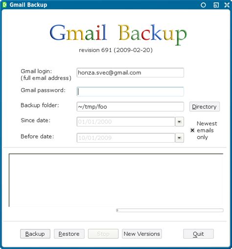 How to backup messages in gmail
