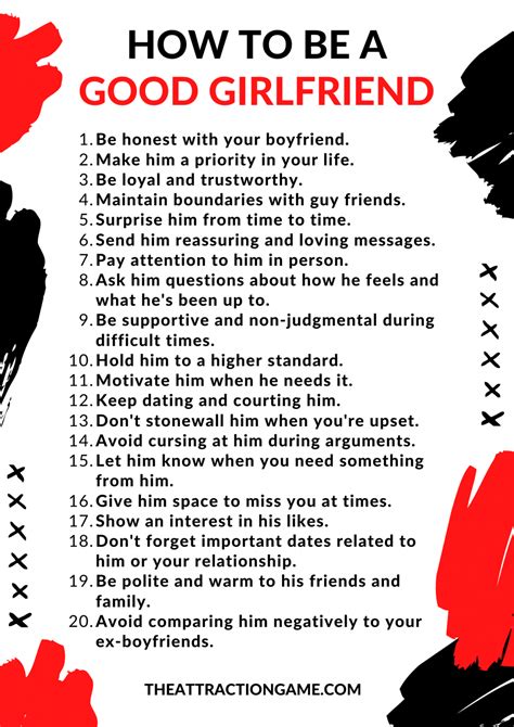 How to be a good girlfriend. Learn how to be a good girlfriend by being yourself, showing him you care, giving him space, showing an interest, making time for him, listening and communicating, and more. These tips are aimed at women who want to be a loving and caring partner that their boyfriends will love. See more 