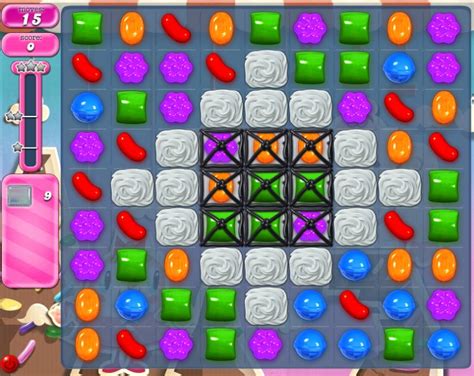 Candy Crush level 465 is the tenth level in Sugary Shire and the 112th ingredients level. To beat this level, you must collect 2 cherries in 50 moves or fewer. You have 6 candy colors and 81 available spaces. You can get a maximum of 115,000 points. Strategy: Destroy the upper icing to allow the ingredients to actually drop onto the board.. 