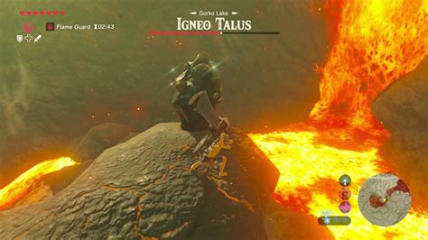 How to beat igneo talus. The Igneo Talus Titan.[1] also known as the Huge Monster,[2] is a boss in Breath of the Wild. It is exclusive to The Champions' Ballad DLC pack. The Igneo Talus Titan bears a striking resemblance to Igneo Talus, but is significantly larger and much stronger than its common counterpart. It is involved in one of the three trials of the "EX Champion Daruk's Song" Main Quest, in which Link must ... 