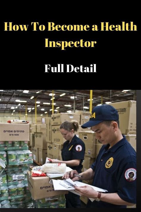 How to become a health inspector. Strong verbal and written communication skills. 2. Attention to detail. 3. Problem-solving skills and stamina. 4. Knowledge of laws and regulations related to health and safety. 5. Ability to operate basic computer equipment and complex testing equipment related to the job. 