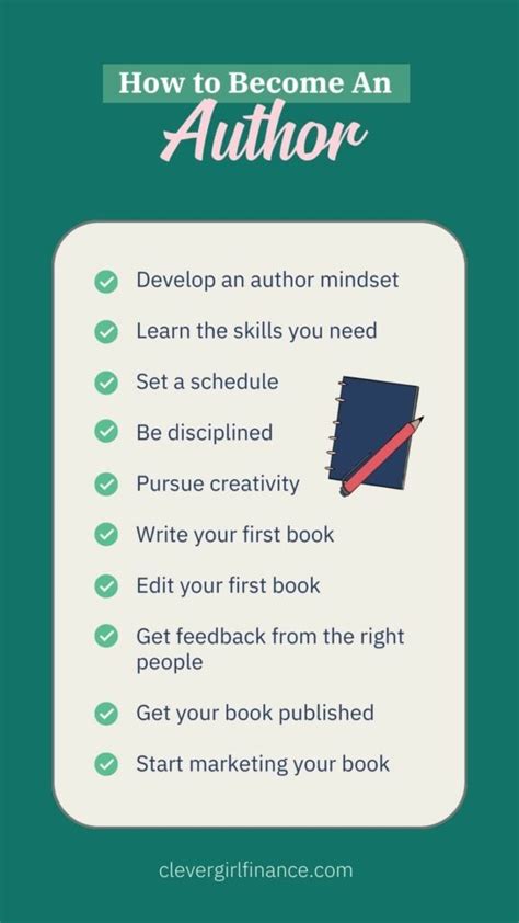 How to become an author. 1. Read a lot of books to see how authors write. 2. Start creative writing daily. 3. Test your author skills with different genres, styles, and more. 4. … 