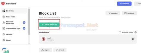 How to blacklist a site in chrome