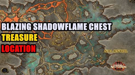May 5, 2023 · As Starym on the Icy Veins forum (via GamesRadar) explains it, there's a Blazing Shadowflame chest located at coordinates 28.8, 47.5 of the new Zaralek Cavern zone. The problem is that the ... . 
