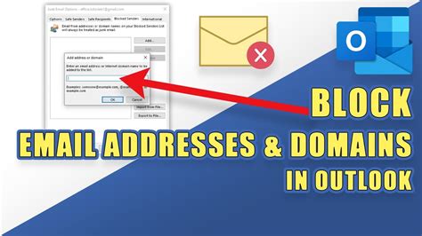 How to block a domain in outlook