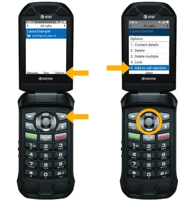 How to block a number on a kyocera flip phone. .  ...